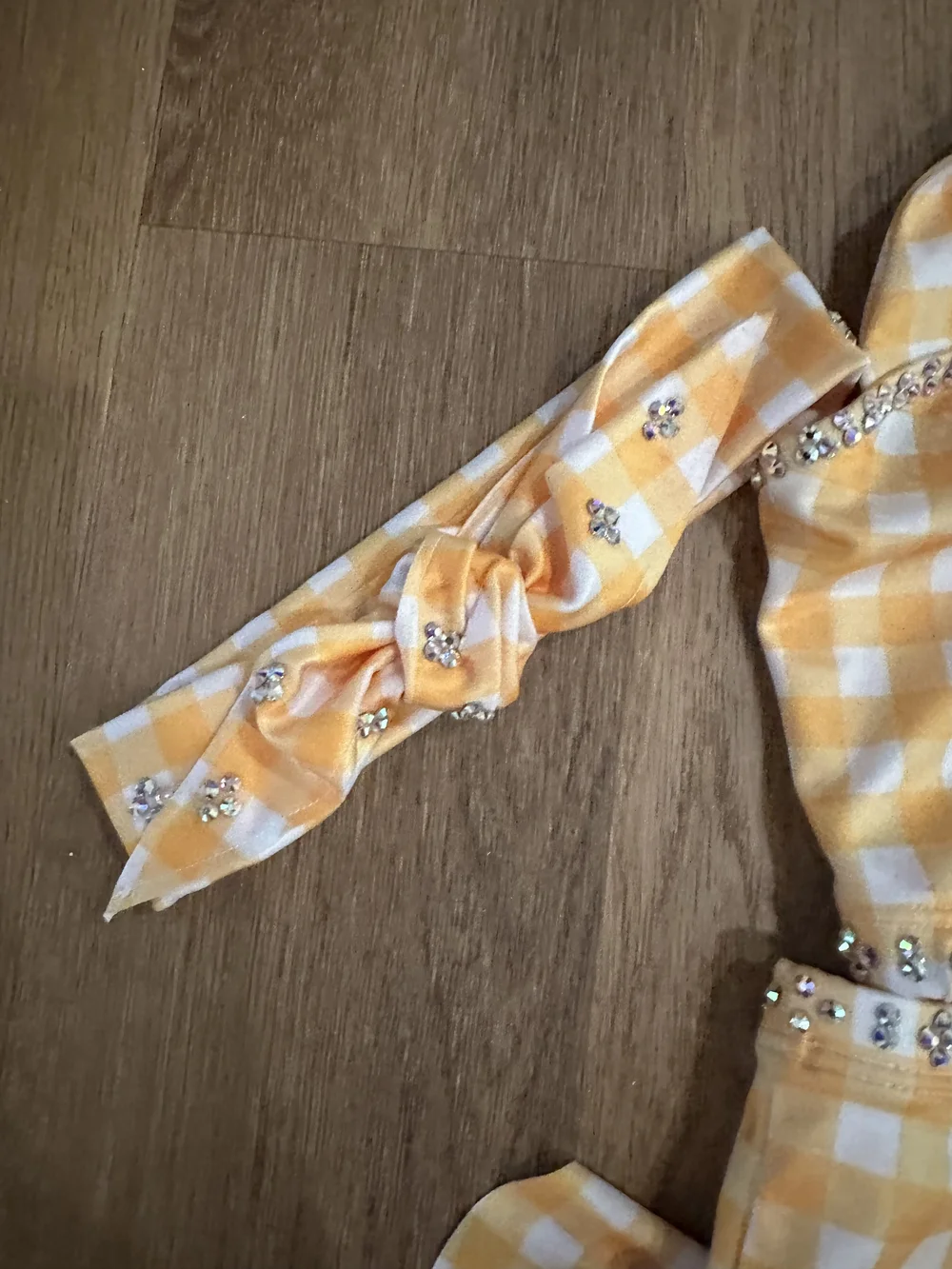 Yellow Gingham Rhinestone Two-Piece Swimsuit - CI